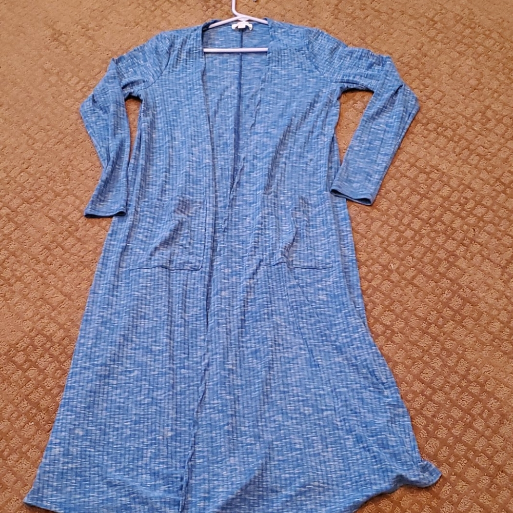 Heathered Blue Long Cardigan